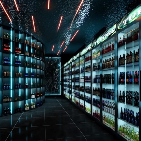 现代酒吧酒库3D模型下载